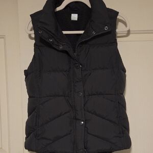 J. Crew Charcoal Puffer Vest M